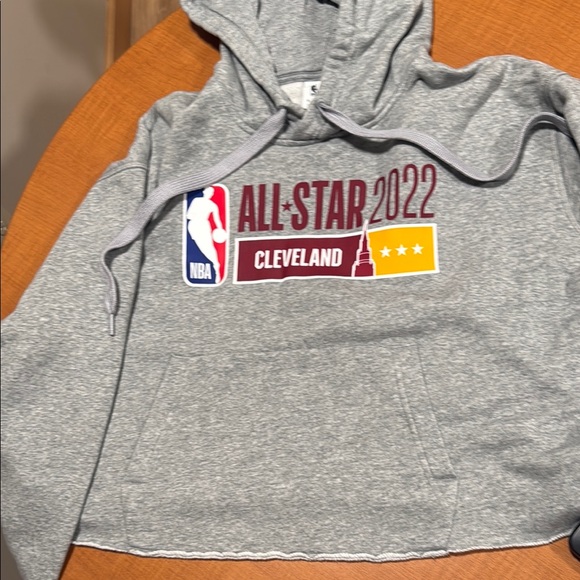NBA Tops - NBA Gray Hoodie with Nike Logo cropped